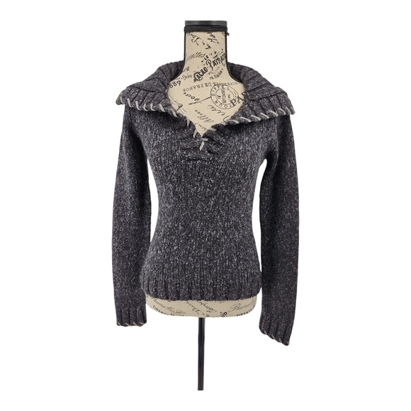 Women's Charcoal Gray Knit Sweater - Picture 1 of 5